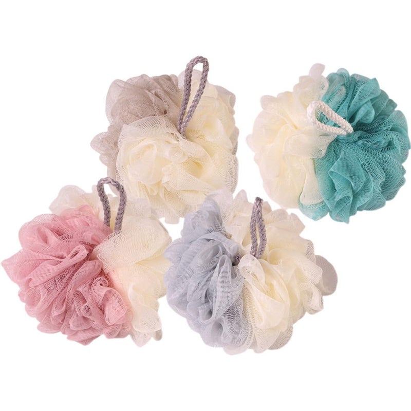 Artibetter 4 Pieces Loofah Shower Balls Dual Color Scrubbers Rich Bubbles - Image 2