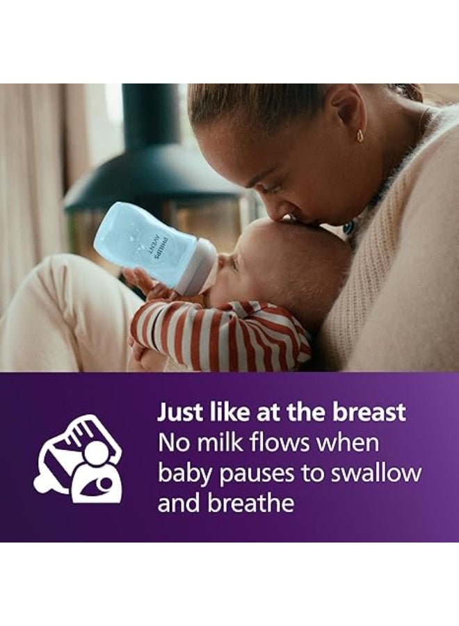 Avent Philips Avent Natural Baby Bottles with Natural Response Teats – 9oz, Flow 3, 4-Pack, Blue – Smooth & Comfortable Feeding - Image 3