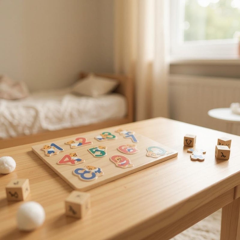 B&D Wooden Number Puzzle Board with Bear Design - Image 3