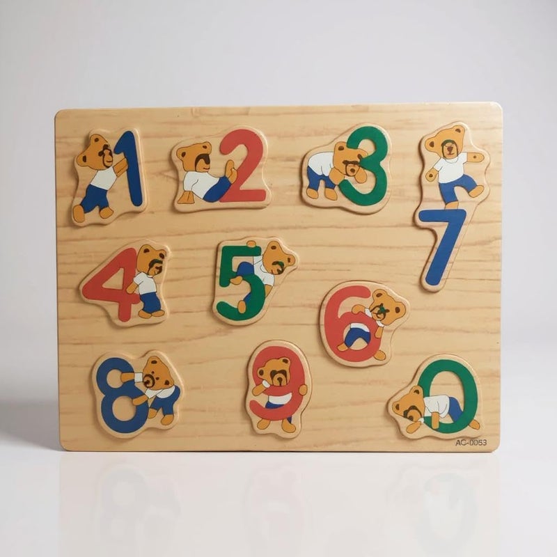 B&D Wooden Number Puzzle Board with Bear Design - Image 2