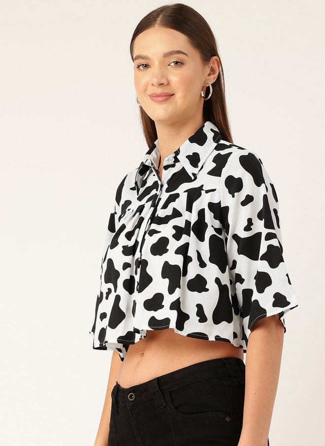 Rue Collection Animal Print Crop Top for Women - Image 3