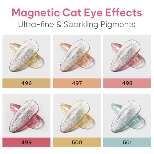 AIMEILI Cat Eye Gel Nail Polish Hema Free Cruelty Free Vegan Soak Off U V LED Nail Art DIY Gel Manicure Kit Set Of 6pcs X 10ml 49 - Image 5