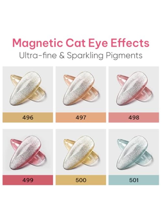 AIMEILI Cat Eye Gel Nail Polish Hema Free Cruelty Free Vegan Soak Off U V LED Nail Art DIY Gel Manicure Kit Set Of 6pcs X 10ml 49 - Image 4