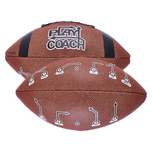 PlayCoach Youth Football in Junior & Peewee Sizes with 10 Basic Passing Routes for Kids 6 to 12 - Endorsed by Drew Brees, Beach Football, Kids Football, Leather Peewee Size - Image 1