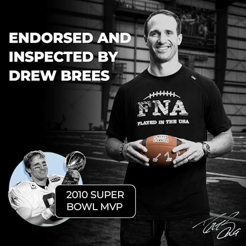 PlayCoach Youth Football in Junior & Peewee Sizes with 10 Basic Passing Routes for Kids 6 to 12 - Endorsed by Drew Brees, Beach Football, Kids Football, Leather Peewee Size - Image 4