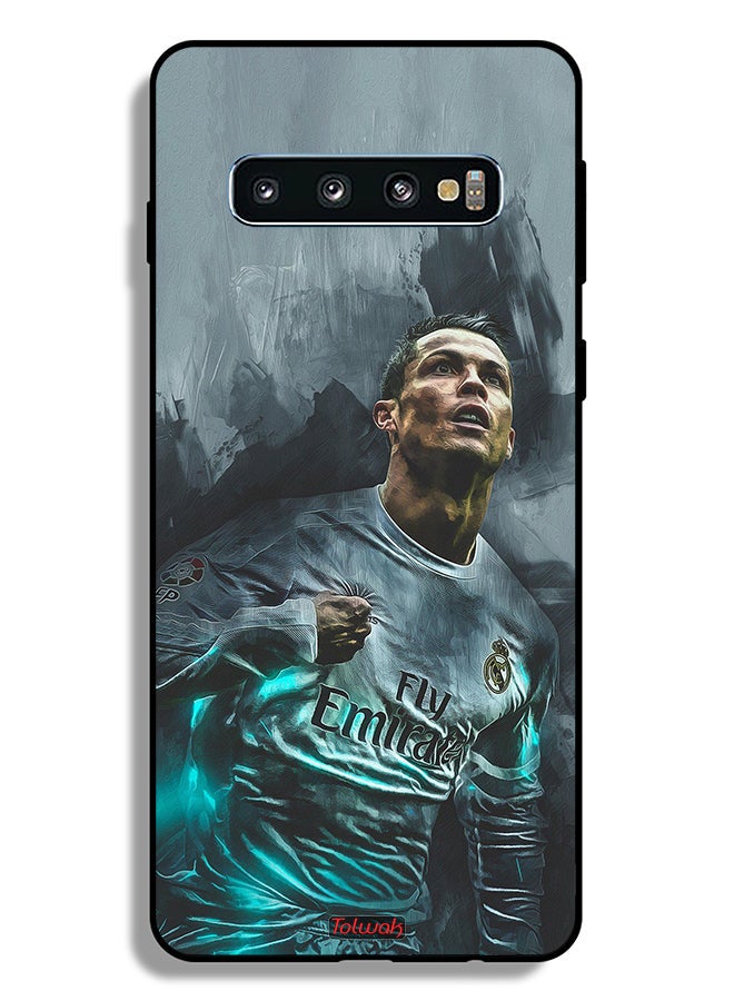 Tolwak Samsung Galaxy S10 Plus Protective Case Cover Cristiano Ronaldo Art - Image 2