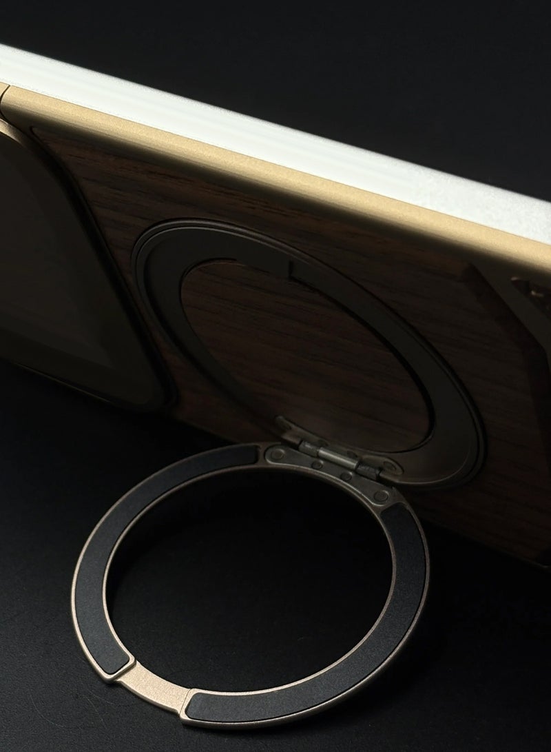 Wtech Honor X9d 5G 2025 Metal Frameless Case Metallic Vegan Leather Stand Magsafe Support Hard Case Cover (MCMPMN) - Brown - Image 4