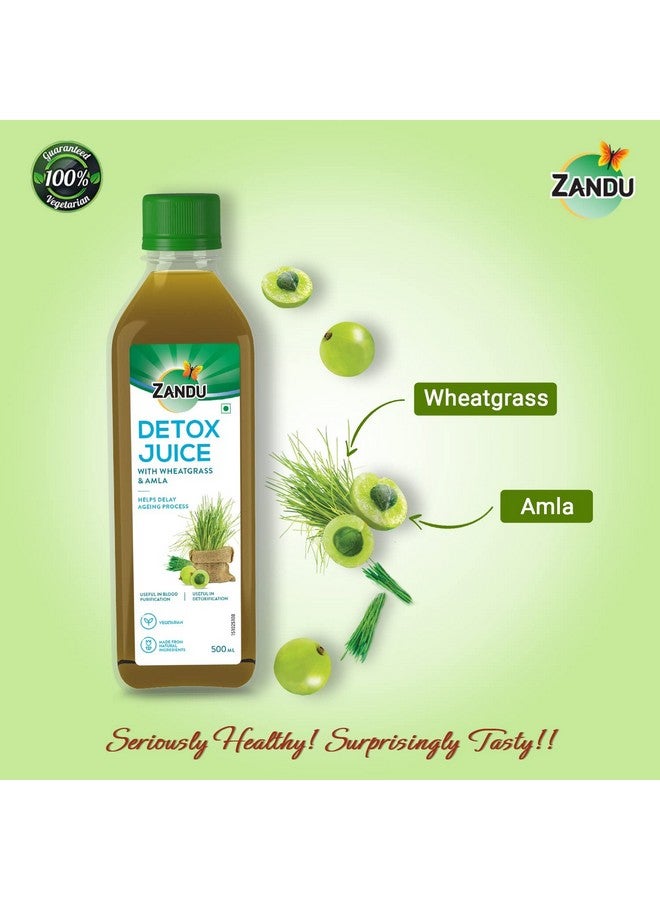 Zandu ZANDU Detox Juice 500ml | Rich in Vitamin C, Helps with Body Detox and Blood Purification | 100% Ayurvedic and Natural - Image 3