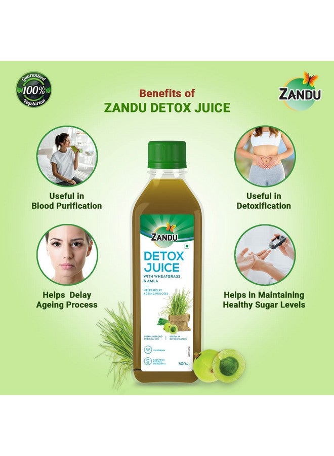 Zandu ZANDU Detox Juice 500ml | Rich in Vitamin C, Helps with Body Detox and Blood Purification | 100% Ayurvedic and Natural - Image 4