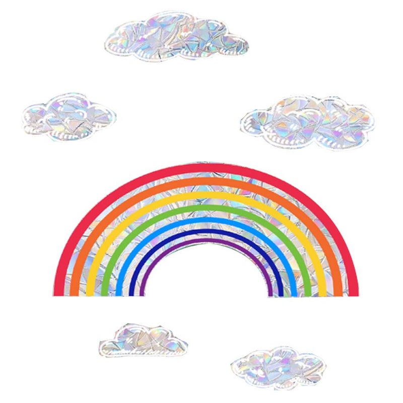 Rainbow Cloud Window Cling 30 * 40cm Suncatchers Stickers No - Glue Static Decal for Glass Home Decor Fits Rainbow Window Stickers Needs