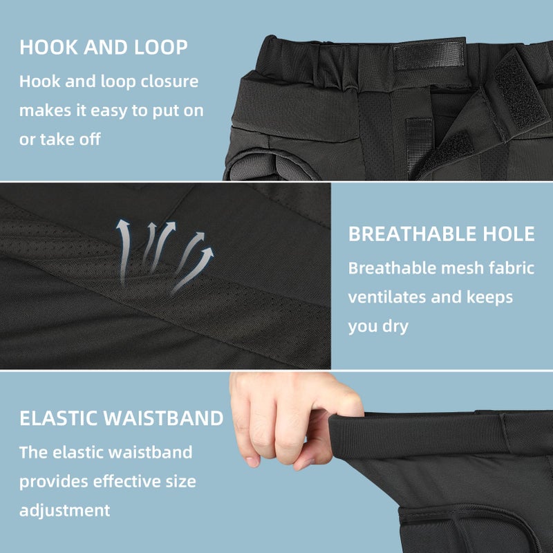 Cienfy 3D Hip Protection Eva Butt Pads Protective Padded Shorts Crash Pad Impact Gear for Skiing Skating Snowboarding Skateboarding (X-Large) - Image 3