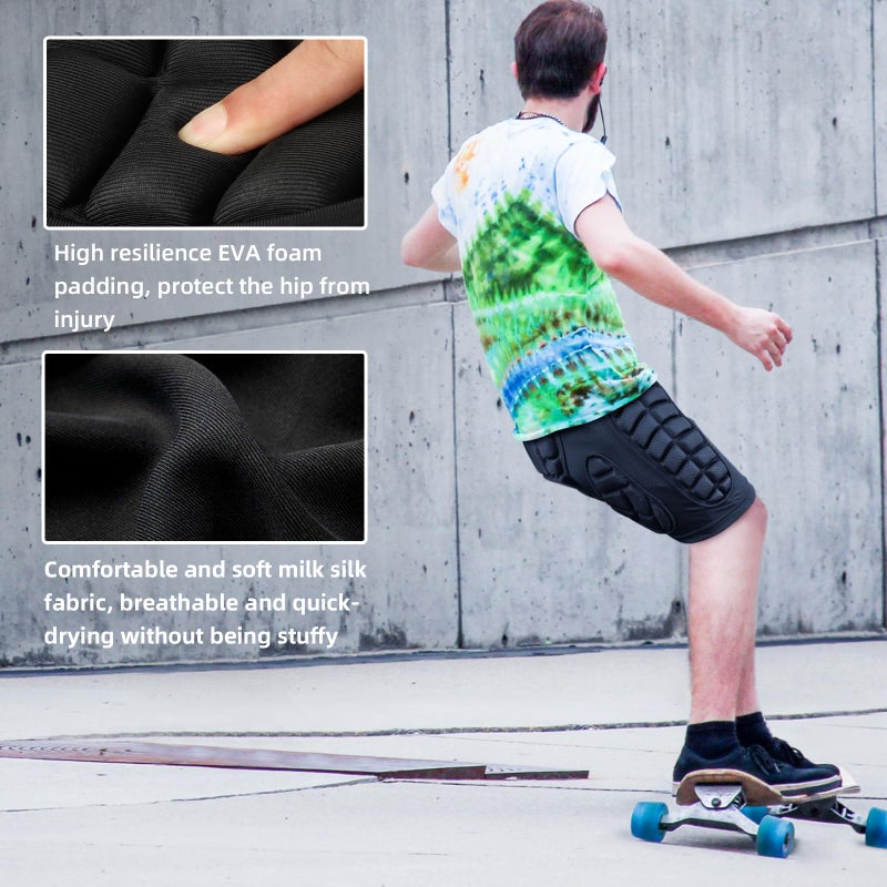 Cienfy 3D Hip Protection Eva Butt Pads Protective Padded Shorts Crash Pad Impact Gear for Skiing Skating Snowboarding Skateboarding (X-Large) - Image 4