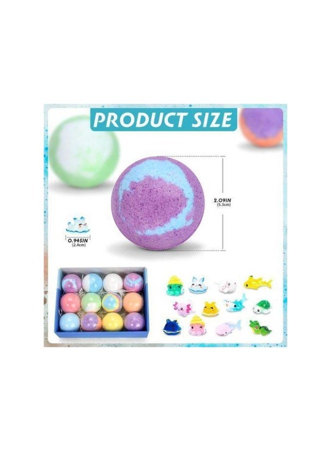 Generic Kids' Bath Bomb Set (6 bombs in various shapes and colors) with surprise toys inside – Family care and fun set. - Image 1