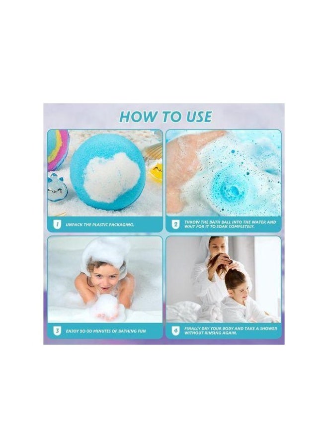 Generic Kids' Bath Bomb Set (6 bombs in various shapes and colors) with surprise toys inside – Family care and fun set. - Image 2