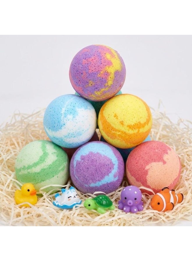 Generic Kids' Bath Bomb Set (6 bombs in various shapes and colors) with surprise toys inside – Family care and fun set. - Image 3