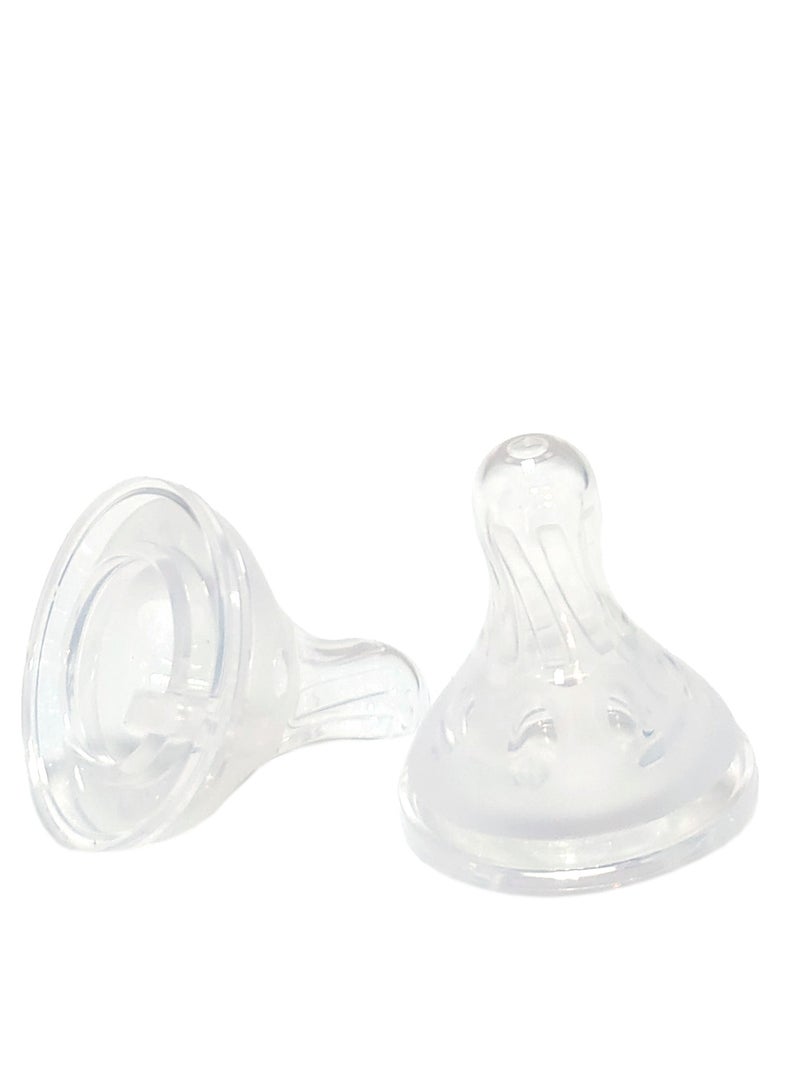 نوفي معیاری بوتلوں کے لیے نووی سلیکون نپلز - 2 کا پیک، شیرخوار 6m+، بڑا بہاؤ - Image 2