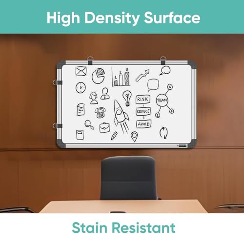 YAJNAS Melamine Non-Magnetic 2X2 Ft Double Sided Whiteboard & Chalkboard Board with 1 Marker & 1 Duster - Set of 3 Items - Image 2