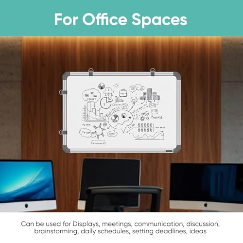 YAJNAS Melamine Non-Magnetic 2X2 Ft Double Sided Whiteboard & Chalkboard Board with 1 Marker & 1 Duster - Set of 3 Items - Image 4