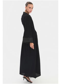 JUNE June Women Embroidered Detailed Belted Abaya Black  - Image 4