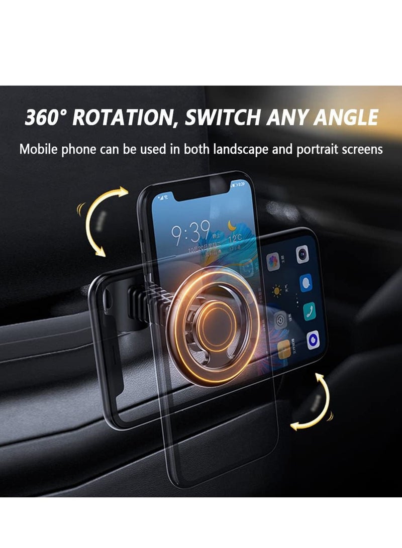 Y&D Car Headrest Mount Compatible for MagSafe Mount, Seat Hook Magnetic Phone Holder Car, Backseat Hooks Suitable iPhone 14/13/12 All Grocery Bags Handbag - Image 2