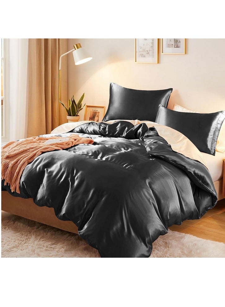 Bedding Duvet Cover Sets Silk Sheet Set of 4 King Size 220x240cm - Image 2