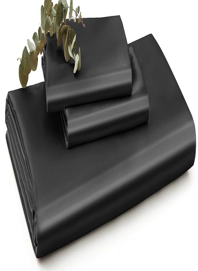 Bedding Duvet Cover Sets Silk Sheet Set of 4 King Size 220x240cm - Image 4