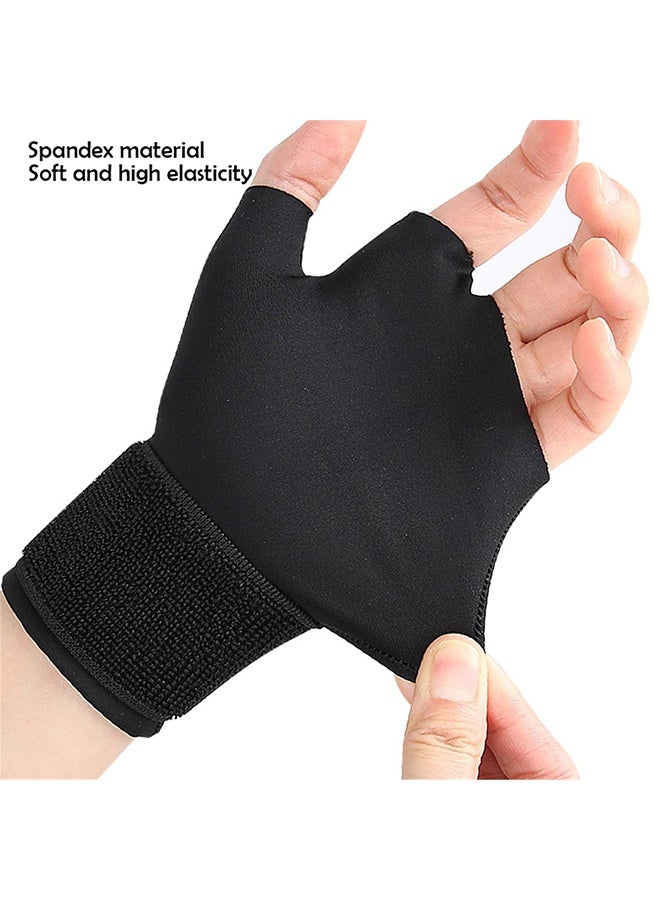 قطعتان من دعامات المعصم الضاغطة مع دعم الإبهام، كم يد قابل للتعديل لتخفيف الألم مع دعم الإبهام لالتهاب المفاصل والتهاب الأوتار والكتابة والرياضة، أسود - Image 5