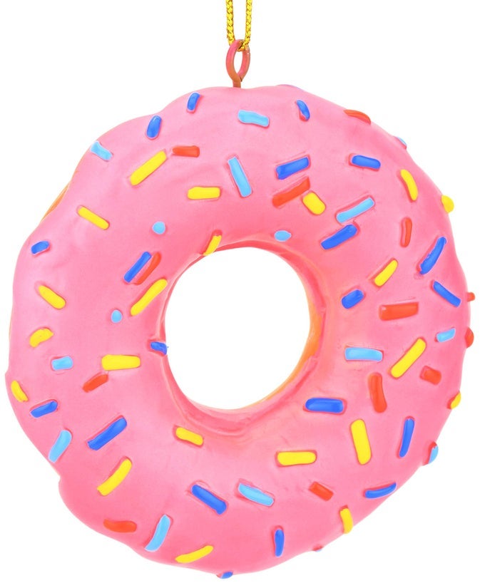 PINK DONUT WITH SPRINKLES FOOD CHRISTMAS ORNAMENT