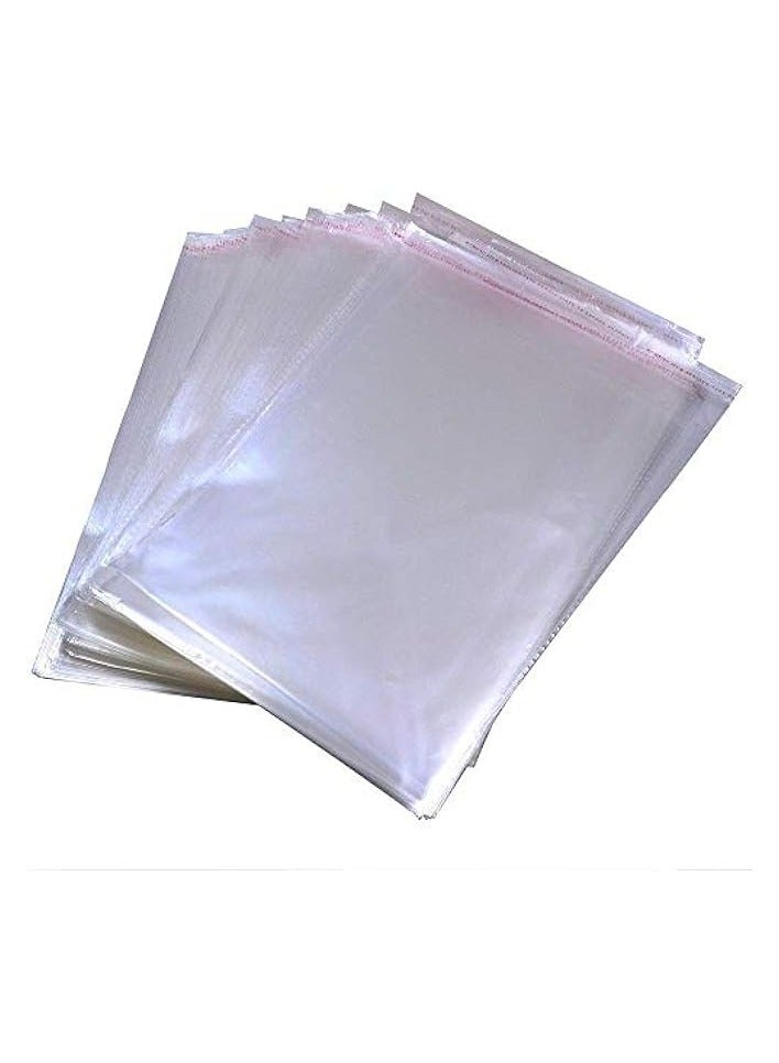 erorex 100 Pcs 8" x 10" Self Seal Clear Cello Cellophane Bags Resealable Plastic Apparel Bags Perfect for Packaging Clothing, T-Shirt, Brochure, Prints, Handicraft Gift Bags - Image 1