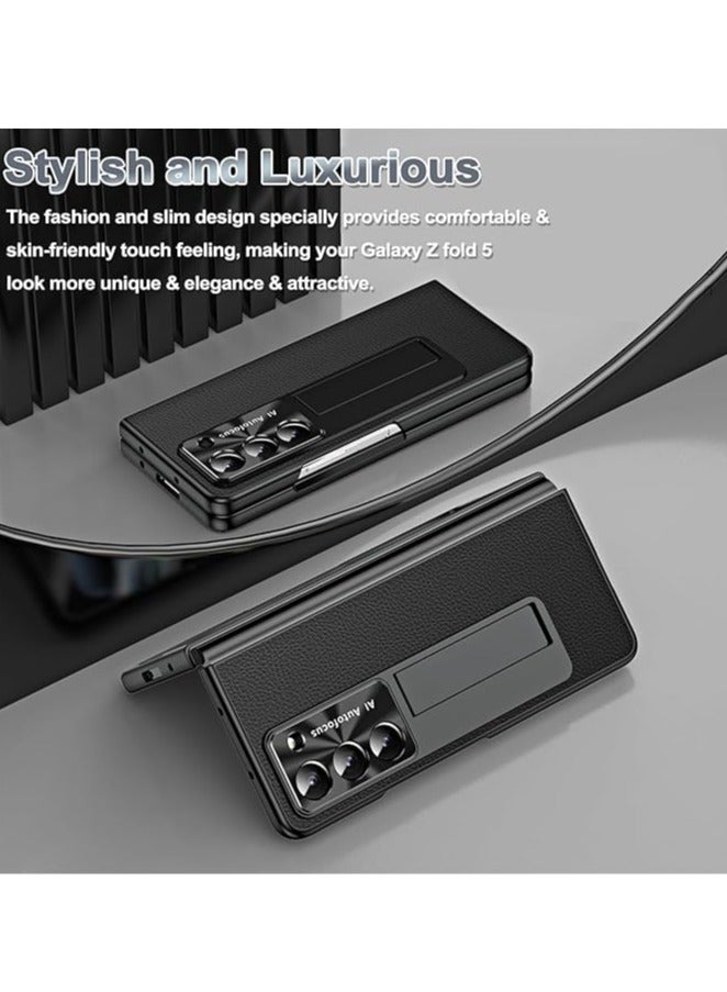 general Samsung Galaxy Z Fold 5 Case with S Pen, Z Fold 5 Case + Stylus with Pen Holder, Tempered Glass Screen Protector + All-Inclusive Leather Case for Galaxy Z Fold 5 2023 - Image 5