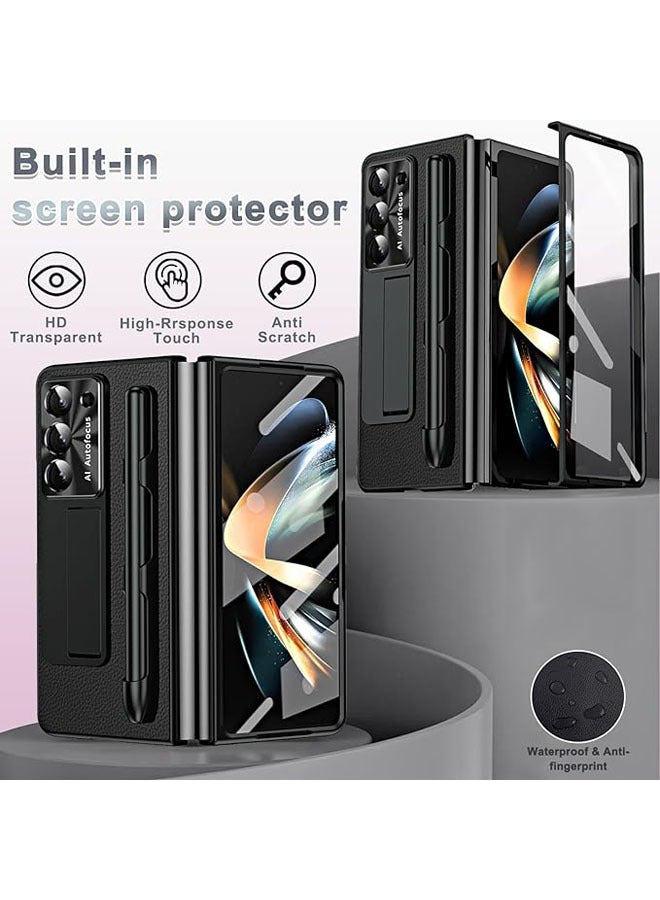 general Samsung Galaxy Z Fold 5 Case with S Pen, Z Fold 5 Case + Stylus with Pen Holder, Tempered Glass Screen Protector + All-Inclusive Leather Case for Galaxy Z Fold 5 2023 - Image 3