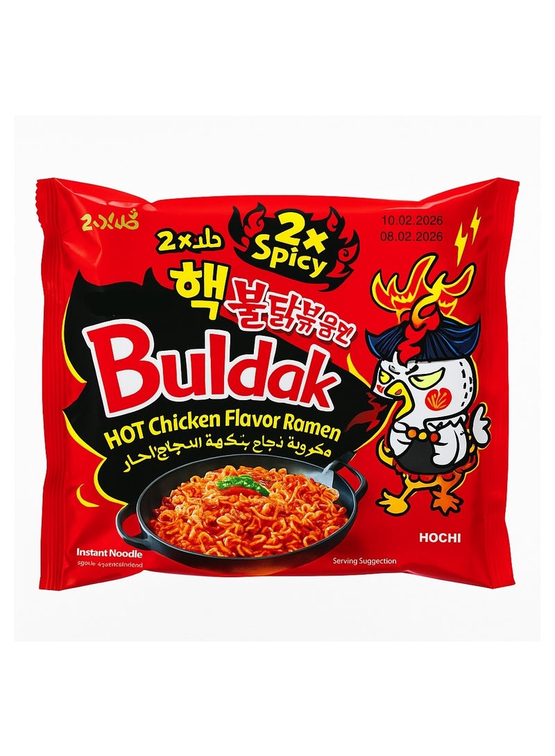 Buldak Korean noodles Hot Chicken flavor ramen 2X spicy, 140gm 