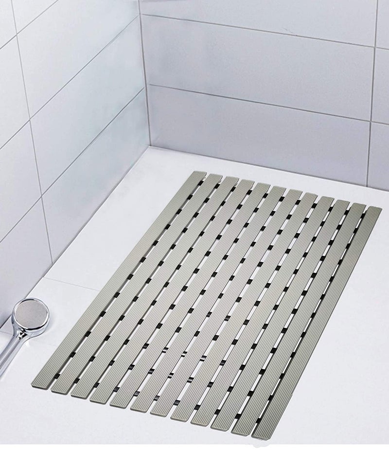 F fabsouk Shower Mat Non Slip for Bathroom, Anti Skid Bathtub Mat with Plastic Stripped Design & Rubber Base, 46cm x 61cm, Shower Area, Bathing Area, Kitchen, Pool & Wet Areas - Image 1