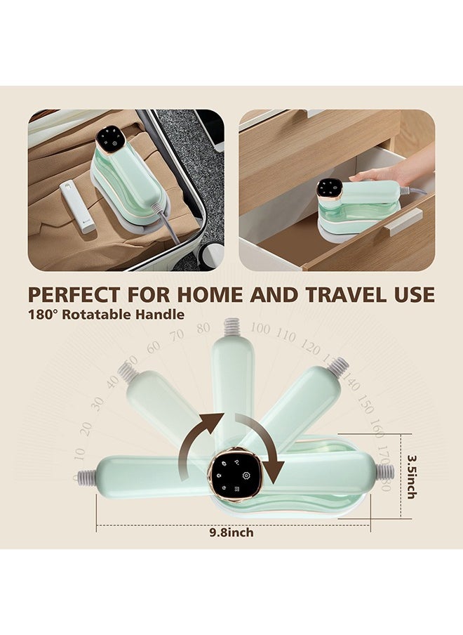Garment Steamer 1400W Portable Handheld Clothes Steamer 2-in-1 Steamer with 180° Rotatable Foldable Handle, Fast Wrinkle Removal for Home and Travel Use