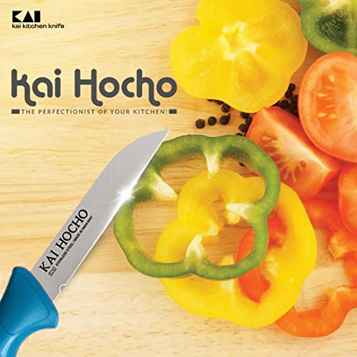 Kai Stainless Steel Kitchen Knife Set, 3-Piece, Blue - Image 4