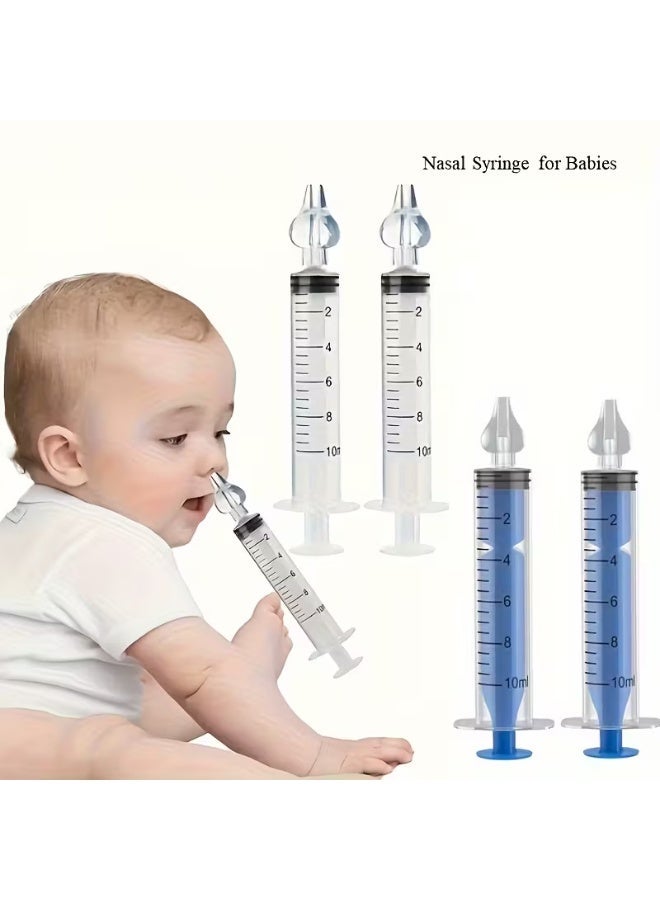 Baby Little Luxuries 4pcs Baby Nasal Aspirator Syringe Baby Nose Cleaner Rhinitis Nasal Washer Irrigator Baby Nose Washing for Children 10ML - Image 1