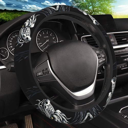 KARREAL Cool Dragon Steering Wheel Cover NonSlip Breathable Neoprene Steering Wheel Covers Car Accessories for Men Universal 15 Inch Fit Auto Suvs Truck - Image 1
