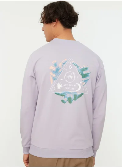 trendyol Back Print Slogan Sweatshirt