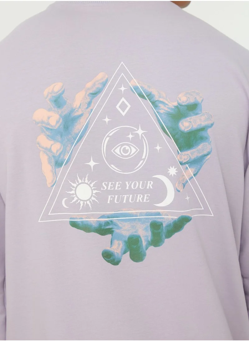 trendyol Back Print Slogan Sweatshirt