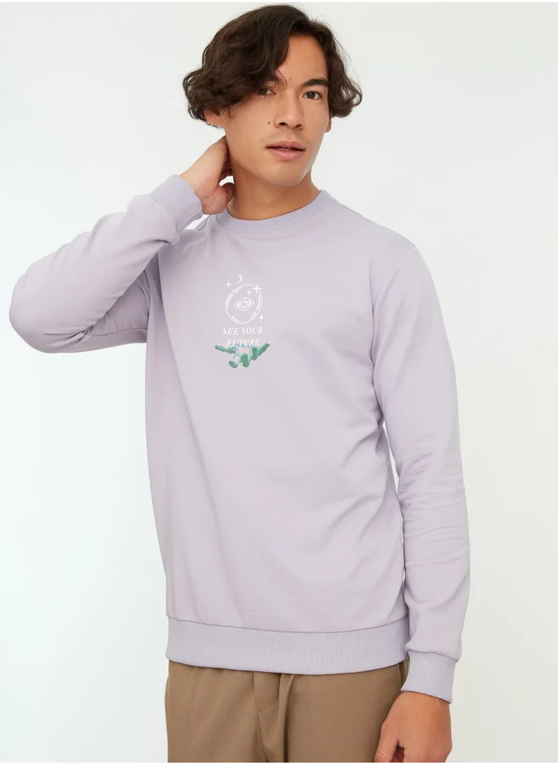 trendyol Back Print Slogan Sweatshirt