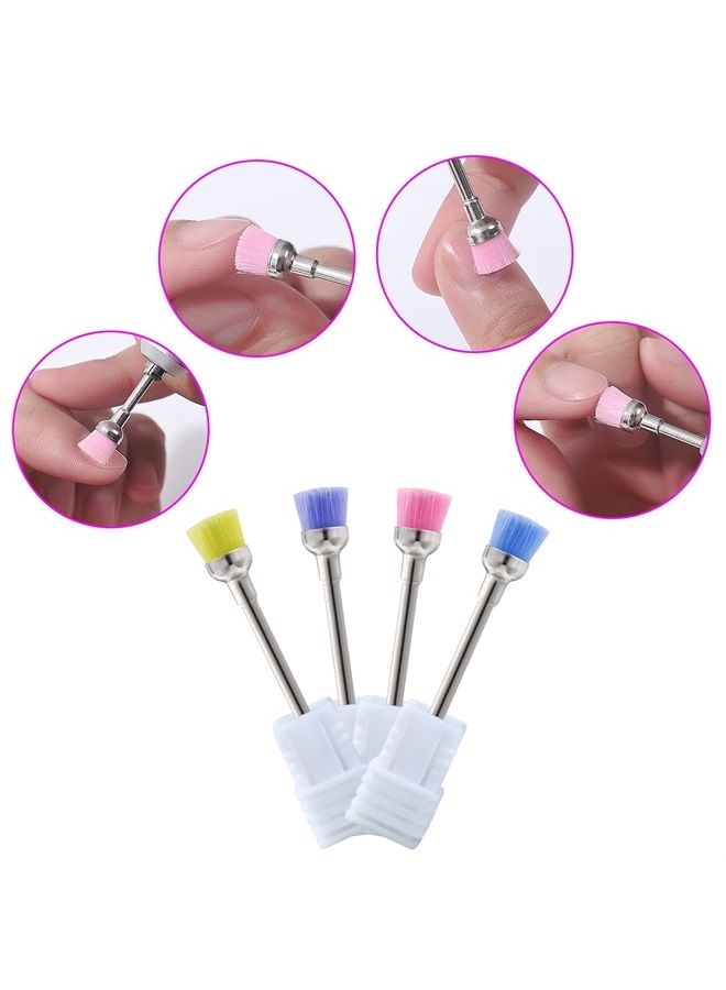 NMKL38 4PCS Nail Drill Bit Set Cleaning Brushes Professional Nail Drill Machine Manicure Accessories, Mixed color - Image 3