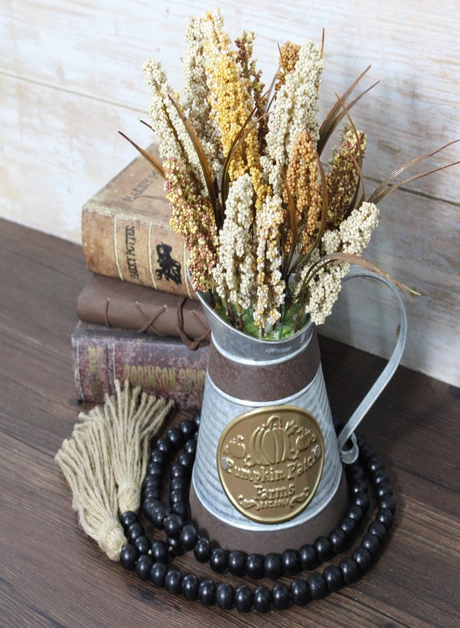 VKSG Farmhouse Decor Beads 60in Wooden Bead Garland with Tassels Rustic Minimalist Home Accent Prayer Country Boho Decoration for Wall Hanging Living Room Table Mantle Shelf Decor, Black - Image 2