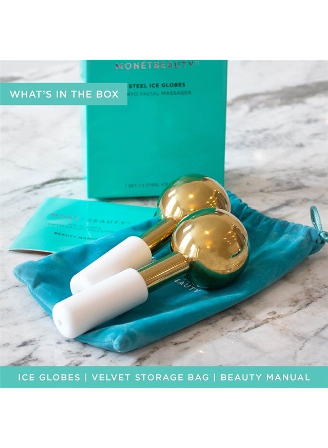 MonétBeauty Stainless Steel Ice Globes for Facials (Silver), Durable Cryo Globes Instantly Reduce Puffiness, Tighten Pores and Sinus Relief, Face Globes for Facial Massages and Daily Beauty Routines - Image 4
