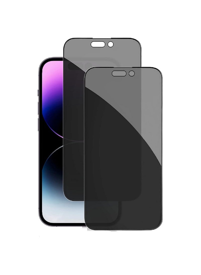 we3 2 Pieces Tempered Glass Screen Protector Anti-Spy Privacy Designed For iPhone 14 Pro Max Full Glue Edge to Edge Full Screen Coverage And Bubble Free - Image 1