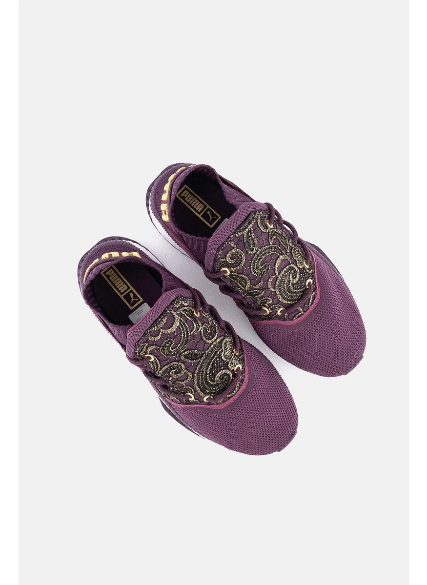 PUMA Women TSUGI Shinsei Mesh Lace Shoes, Shadow Purple and White and Gold  - Image 2
