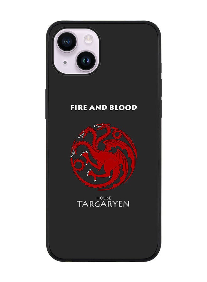 Stylizedd Rugged Black edge case for Apple iPhone 14 Plus Slim fit Soft Case Flexible Rubber Edges Anti Drop TPU Gel Thin Cover - GOT House Targaryen  - Image 1