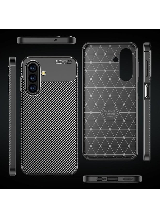 Silicone Case cover shock-resistant Design 1 camera protection compatible with Samsung Galaxy A17 (Black) - Image 2