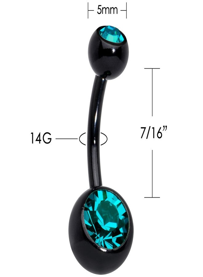 Body Candy 14G Belly Button Ring Surgical Stainless Steel Round Navel Barbell Stud Body Piercing (1PC-Black) - Image 2