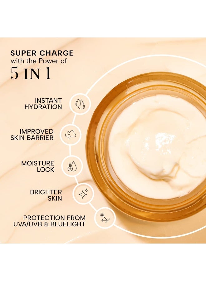 راس كريم لاكشري أويلز سوبر تشارج داي كريم نهاري مع فيتامينات متعددة SPF 30 PA++++ غوجي بيري وسيراميد | مرطب لبشرة متوهجة مع ترطيب لمدة 72 ساعة | حماية من الأشعة فوق البنفسجية أ و ب | عناية فاخرة بالبشرة | 8 جم - Image 2