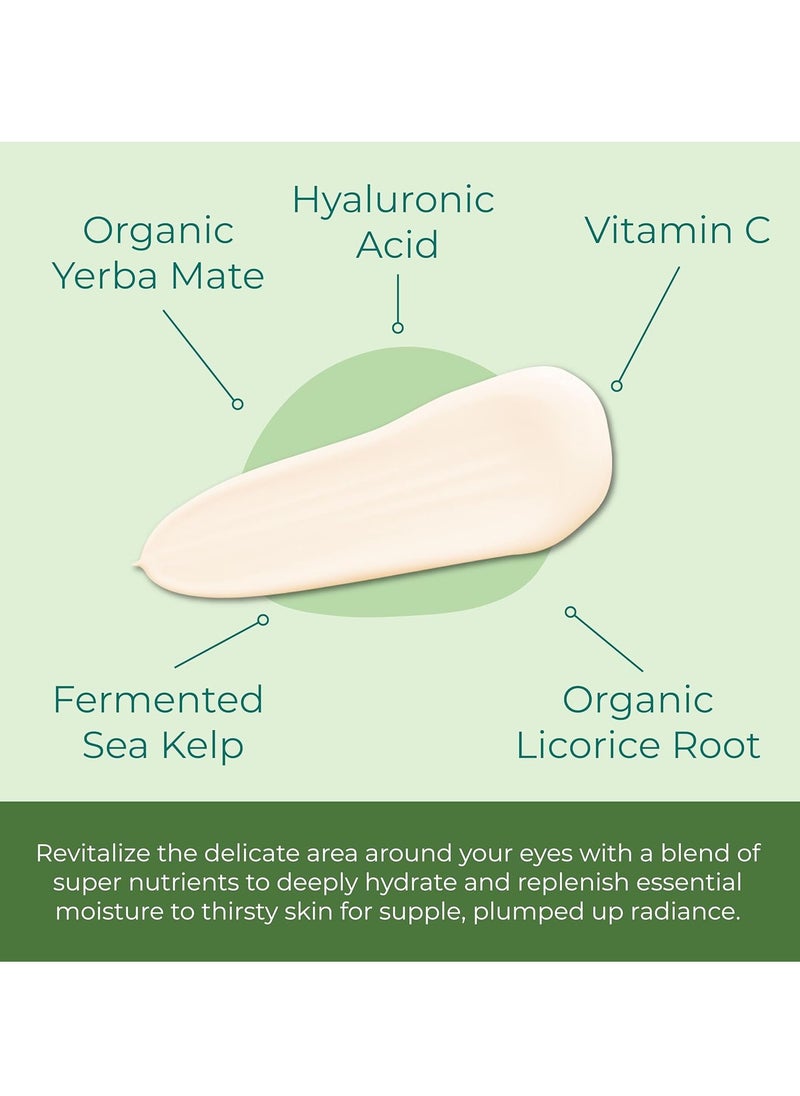Sea-El Miracle Sea Kelp Eye Cream Hydrating & Correcting Yerba Mate Caffeine & Hyaluronic Acid for Dark Circles Bags & Puffiness - Daily Anti Aging Moisturizer for Women & Men, Vegan - 1 Oz  - Image 3